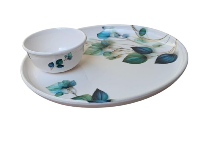 Servewell Melamine 11Inch Multicolor Dinner Plate 4Inch Veg Bowl Combo Stylish Durable Kitchen Set for Home Dining and Parties Pack of 66 Pcs - Image 3