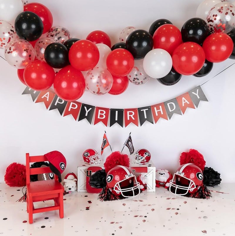 LIKDAY Red and Black White Balloons 50 Pack 12 Inch Latex Balloons with Confetti for Halloween Christmas Birthday Wedding New Year's Eve Valentine's Day Mother's Day Graduation Casino Party Decorations - Image 3