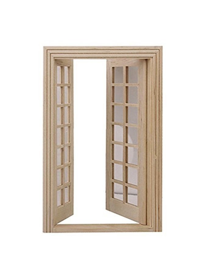 ULTNICE 112 Dollhouse Furniture Miniature Wooden Exterior Door 28 Panel - Image 2