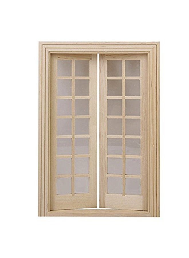 ULTNICE 112 Dollhouse Furniture Miniature Wooden Exterior Door 28 Panel - Image 1