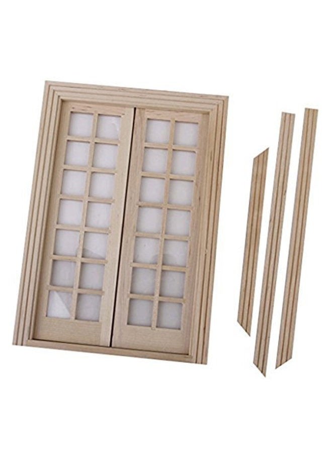 ULTNICE 112 Dollhouse Furniture Miniature Wooden Exterior Door 28 Panel - Image 3