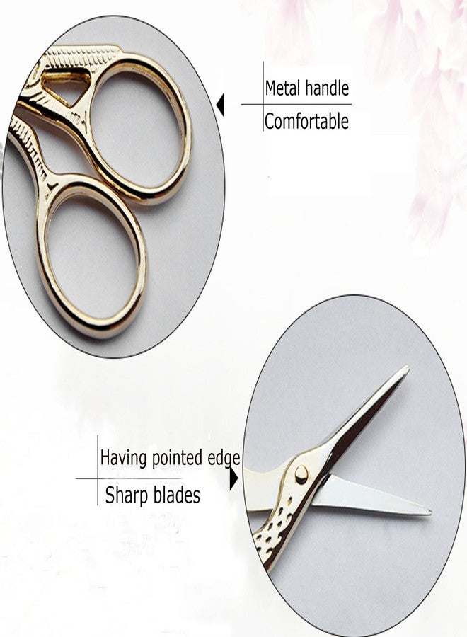 BIHRTC 3.6" Gold Stainless Steel Sharp Tip Classic Stork Scissors Crane Design Sewing Scissors DIY Tools Small Shear for Crafting,Embroidery,Needle Work, Art Work & Everyday Use - Image 3