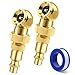 Hrwfnty 2 Pack Excellent Ball Foot Air Chuck Set Portable Tire Chuck 14 NPT Closed Flow Tire Inflator Nozzle with Quick Connect for Air Compressor Attachments Tire Inflator Gauge - Image 2