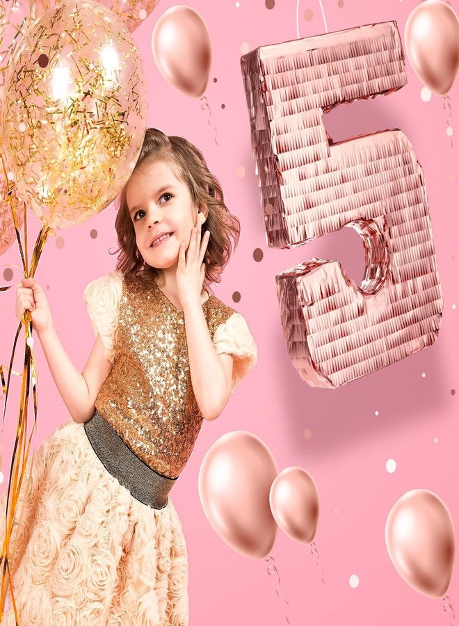 سراتي بينياتا الأميرة من ستراتي مع عصا وعصابة للعينين وورق ملون ذهبي وردي لحفلات أعياد ميلاد البنات وحفلات استقبال المولود الجديد واحتفالات الذكرى السنوية، مقاس 16 × 11 بوصة (رقم 5) - Image 4