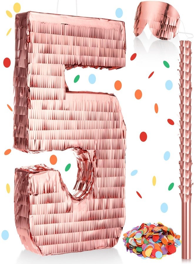 سراتي بينياتا الأميرة من ستراتي مع عصا وعصابة للعينين وورق ملون ذهبي وردي لحفلات أعياد ميلاد البنات وحفلات استقبال المولود الجديد واحتفالات الذكرى السنوية، مقاس 16 × 11 بوصة (رقم 5) - Image 1