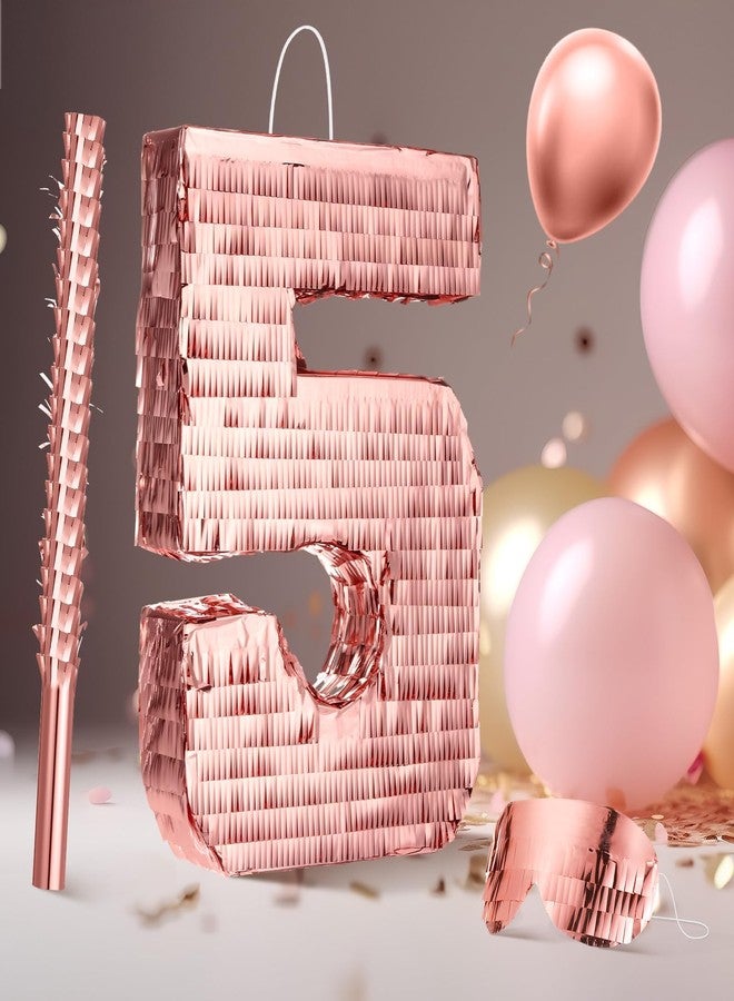 سراتي بينياتا الأميرة من ستراتي مع عصا وعصابة للعينين وورق ملون ذهبي وردي لحفلات أعياد ميلاد البنات وحفلات استقبال المولود الجديد واحتفالات الذكرى السنوية، مقاس 16 × 11 بوصة (رقم 5) - Image 2