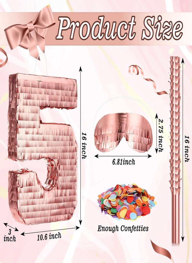 سراتي بينياتا الأميرة من ستراتي مع عصا وعصابة للعينين وورق ملون ذهبي وردي لحفلات أعياد ميلاد البنات وحفلات استقبال المولود الجديد واحتفالات الذكرى السنوية، مقاس 16 × 11 بوصة (رقم 5) - Image 3