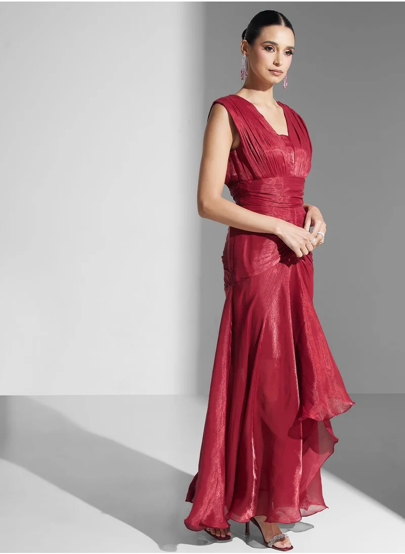 Namshi x Embellished Dress With Ruched Detail