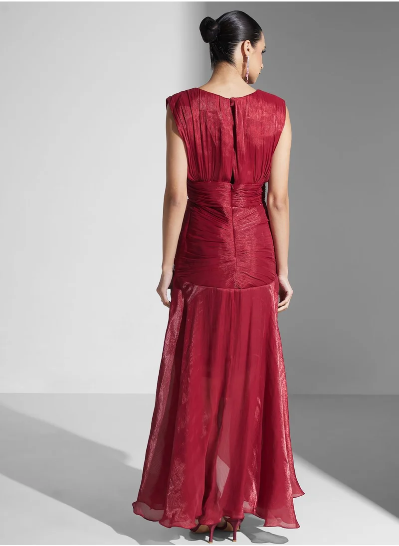 Namshi x Embellished Dress With Ruched Detail