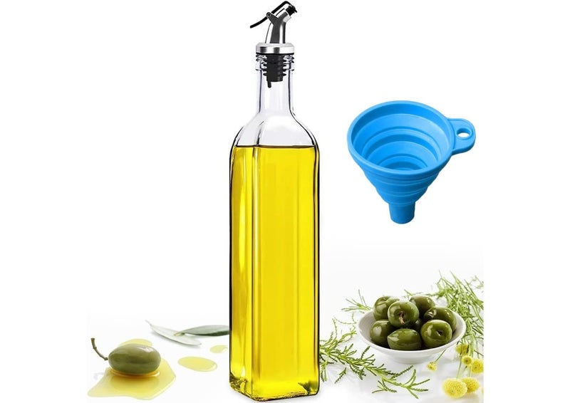 KIDINGTON Oil Container Oil Pourer with Silicon Funnel 500 ml Oil Dispenser for Kitchen Oil Vinegar Bottle - Image 1