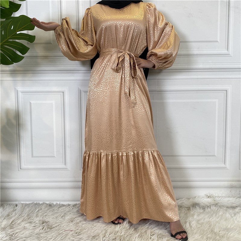 مونيكا فاشون فستان ساتان أنيق مطبوع من Monica Fashion لصيف 2024 - Image 1