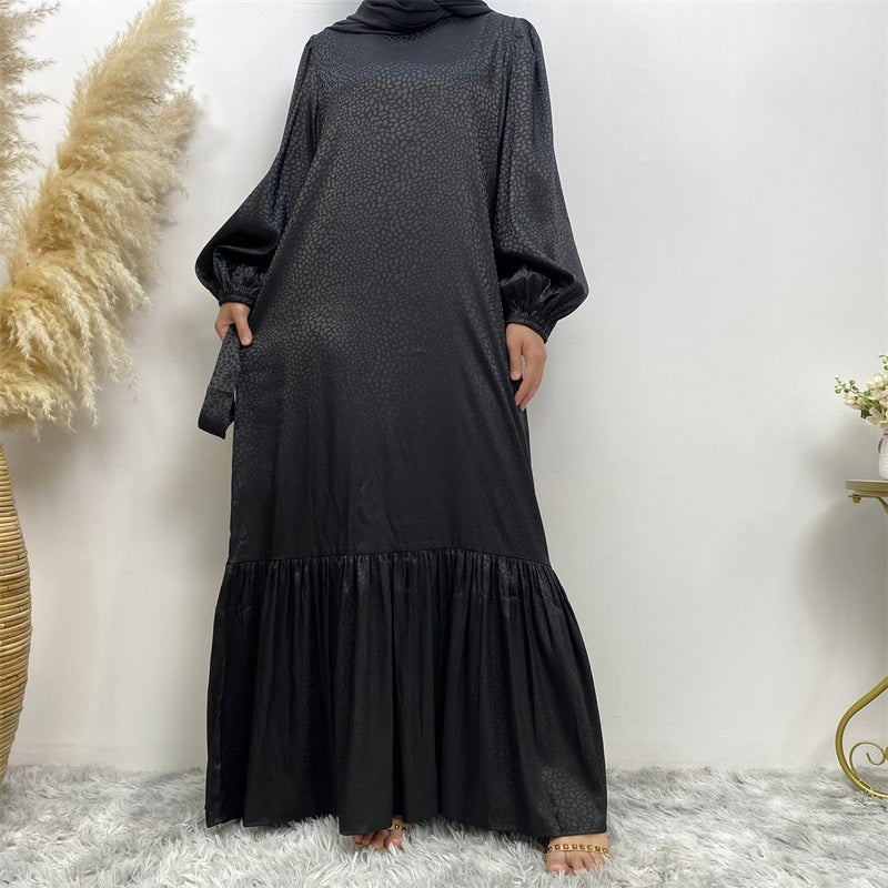 مونيكا فاشون فستان ساتان أنيق مطبوع من Monica Fashion لصيف 2024 - Image 4