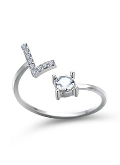 Taiahiro Fashion classic diamond ring: Creative adjustable open couple ring, English letter design 