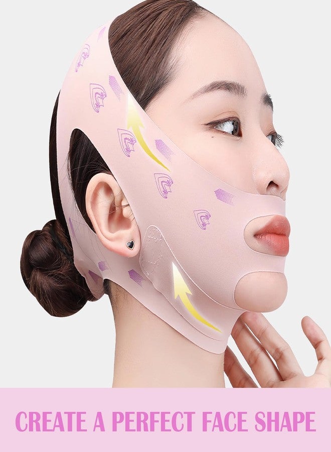 Ceoyiler Reusable Chin Strap for Women Breathable and Comfortable Adjustable V Line Lifting Mask - Image 4