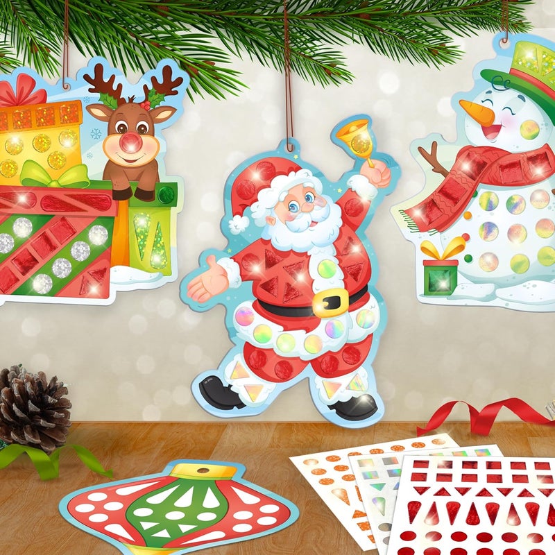 Imagimake موزاييك المرآة: زينة عيد الميلاد | مجموعة فنون وحرف يدوية بدون فوضى | 950+ ملصق لامع | ألعاب سفر | هدية عيد الميلاد للأطفال من 3 إلى 8 سنوات، متعددة الألوان - Image 5