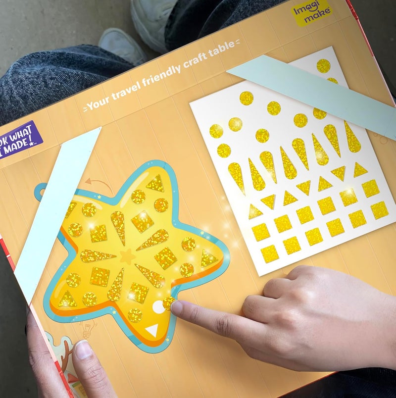 Imagimake موزاييك المرآة: زينة عيد الميلاد | مجموعة فنون وحرف يدوية بدون فوضى | 950+ ملصق لامع | ألعاب سفر | هدية عيد الميلاد للأطفال من 3 إلى 8 سنوات، متعددة الألوان - Image 4
