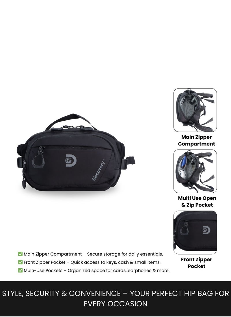 Discovery Body Spirit Nylon Ripstop Waist Bag Black for Men and Women, Durable Lightweight Waterproof Hip Pack Bag/Crossbody/Sling/Belt Bag  Outdoor Hiking Trekking Running Camping - pzsku/Z137D7076E740D5E49B31Z/45/_/1740635933/8e699693-1e56-4236-9595-d88b6d230060