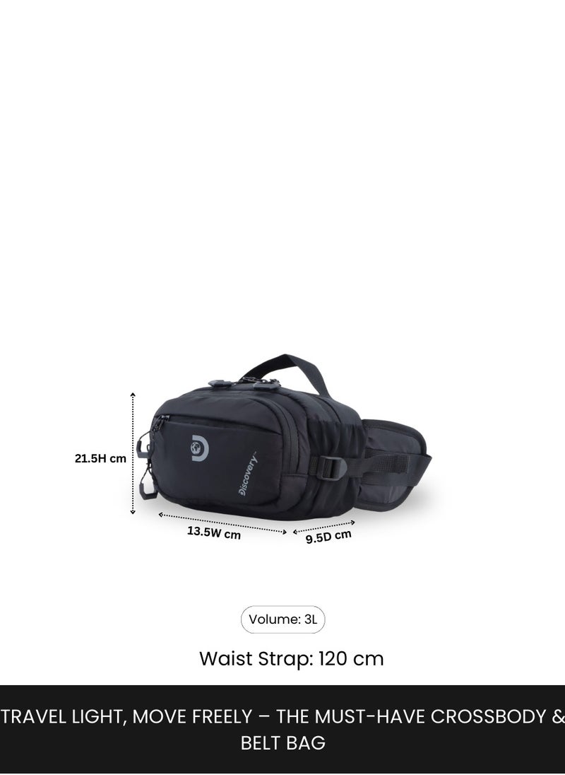 Discovery Body Spirit Nylon Ripstop Waist Bag Black for Men and Women, Durable Lightweight Waterproof Hip Pack Bag/Crossbody/Sling/Belt Bag  Outdoor Hiking Trekking Running Camping - pzsku/Z137D7076E740D5E49B31Z/45/_/1740636035/8cb6fa05-642b-447d-aca6-a75f0a6da55f