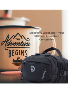 Discovery Discovery Body Spirit Nylon Ripstop Waist Bag Black for Men and Women, Durable Lightweight Waterproof Hip Pack Bag/Crossbody/Sling/Belt Bag  Outdoor Hiking Trekking Running Camping  - Image 5
