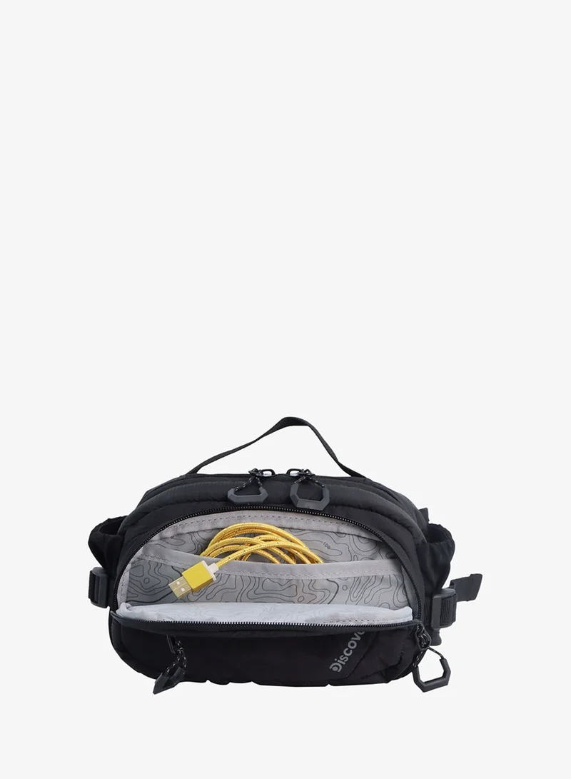 Discovery Black Discovery Body Spirit Nylon Ripstop Waist Bag Black for Men and Women, Durable Lightweight Waterproof Hip Pack Bag/Crossbody/Sling/Belt Bag  Outdoor Hiking Trekking Running Camping  | Best Price UAE