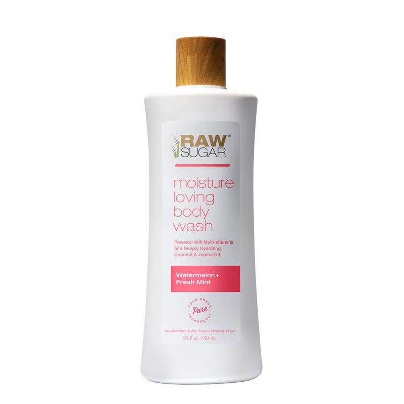 RAW SUGAR Simply Body Wash, (25 Fl Oz, Pack of 1) Bath Soap, Formulated without Sulfates & Parabens (Watermelon + Fresh Mint) - Image 1