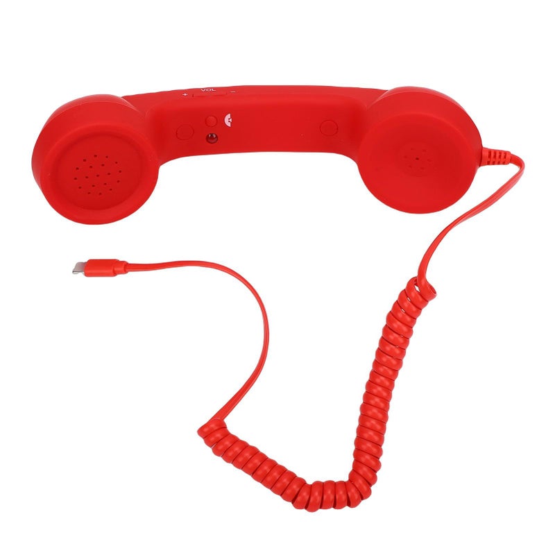 Type C Wired Retro Handset with Noise Cancelling Microphone Red - Image 5