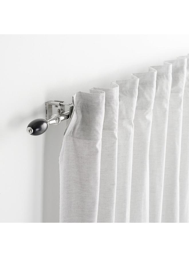 erorex Curtain rod set, silver-colour, 120-210 cm 19 mm - Image 3