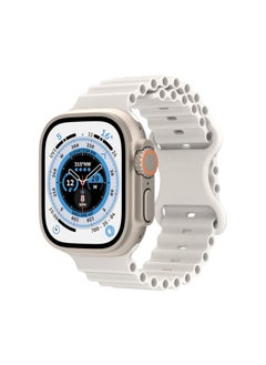 Generic Replacement Strap Ocean Style Silicone Watch Band For Apple Watch Ultra 49mm&Watch Ultra 2 49mm / Series 9&8&7 45mm / SE 3&SE 2&6&SE&5&4 44mm / 3&2&1 42mm White 