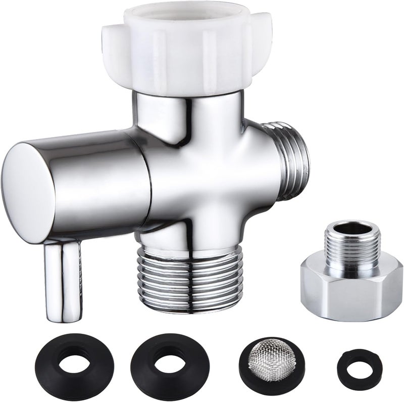 YRDL Bidet T Adapter with Shut off Valve,Metal T Valve for Bidet 7/8” X 7/8” X 1/2”or 3/8”,Tee Connector Bidet Attachment for Toilet… - Image 1