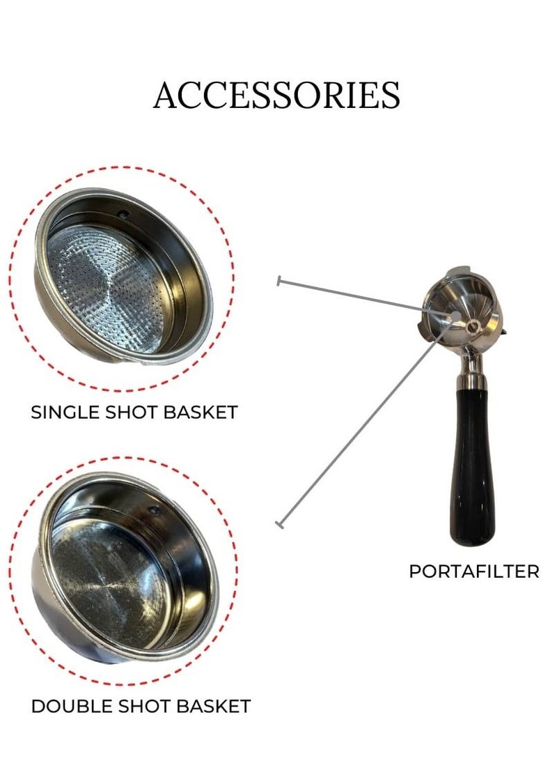 Mebashi Espresso Coffee Maker, Stylish Metalic Blue, 1.8L/ 19Bar Pressure(ME-ECM2034MB) - Image 3