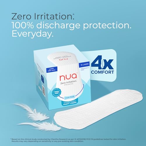 Nua Everyday Comfort Panty Liner for Women Daily Use | Pack of 48 liners - 190mm | For White Discharge, Spotting & Non Period Leakages | Individually Wrapped | Zero Irritation | Super-thin | Stays in Place | Instant Absorption | Softest Top sheet | 100% Toxic-Free | Panty Liner Pads Sanitary Napkins - Image 2