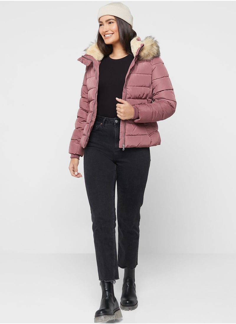 Zip Through Quilted Jacket