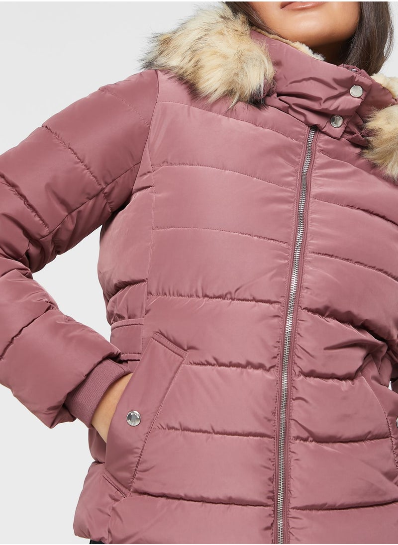Zip Through Quilted Jacket