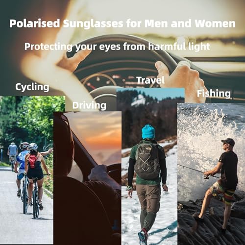 Karsaer Retro Oversized Polarized Sunglasses for Men Women Sports Sunglasses 70s Large Men Shades E1075, Multicolor - Image 5