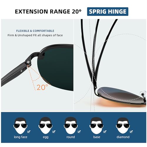 Karsaer Retro Oversized Polarized Sunglasses for Men Women Sports Sunglasses 70s Large Men Shades E1075, Multicolor - Image 2