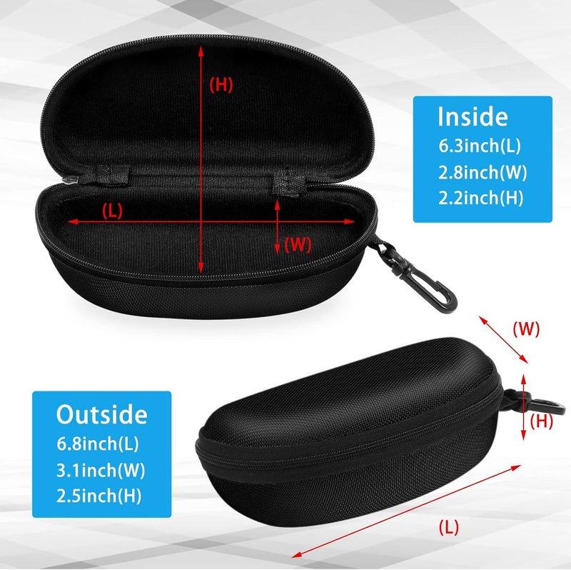 ZONLY 3 Pack Sunglasses Case Portable Travel Zipper Eyeglasses Case Hook With Cleaning Cloth - Image 4