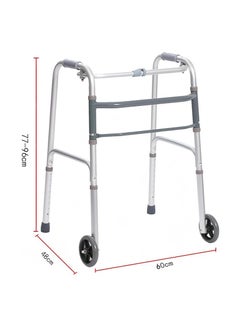 Cool Baby COOLBABY Lightweight Folding Walker with Single Release 5 Inch Wheels Adjustable Height No Assembly Needed Support up to 136 KG  - Image 3
