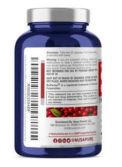 NusaPure Cranberry 60,000 mg 180 Veg Caps | with 2.5 mg Bioperine | Non-GMO, Gluten Free  - Image 3