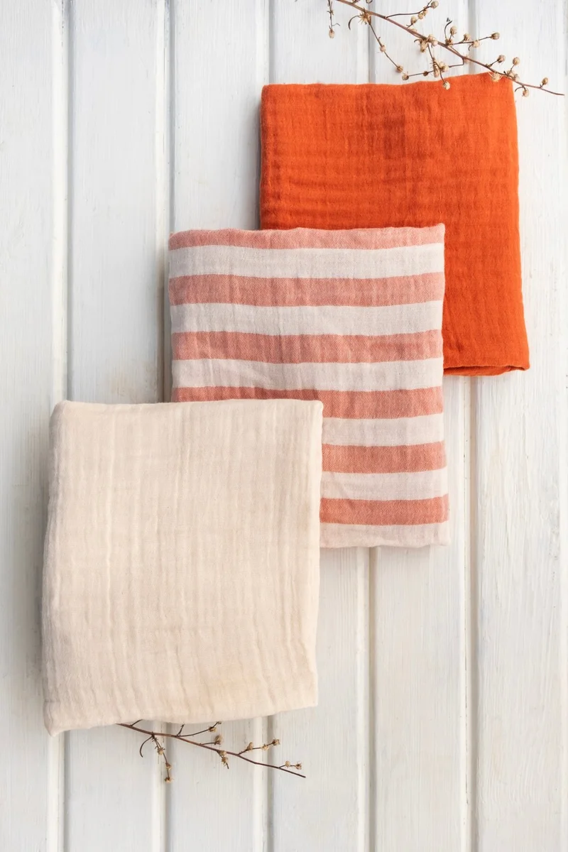 EIFIN Muslin Coverlet Set of 3 Cotton 70X80 cm