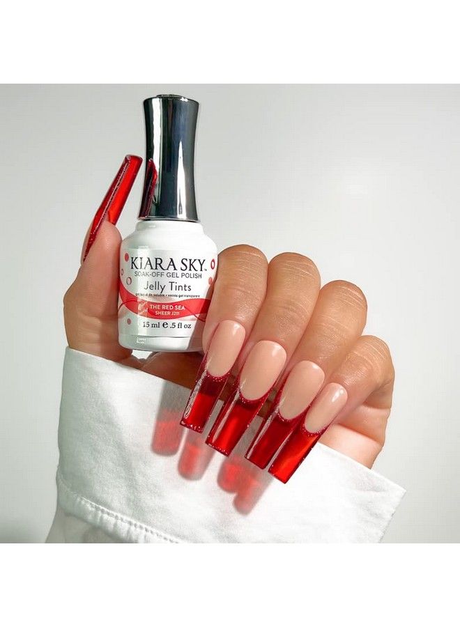 KIARA SKY Professional Nails Soak Off Jelly Tint Gel Polish (The Red Sea) - Image 1