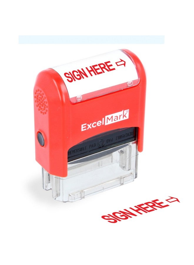إكسلمارك - ختم مطاطي ثنائي اللون من Excelmark ذاتي الحبر للمكتب - حبر أحمر وأزرق - Image 1