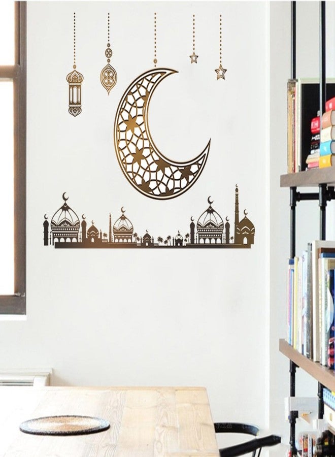 HEUREKA Ramdan Moon Star Peel and Stick Self Adhesive Wall Sticker(30 CM X 90 CM) - Image 1