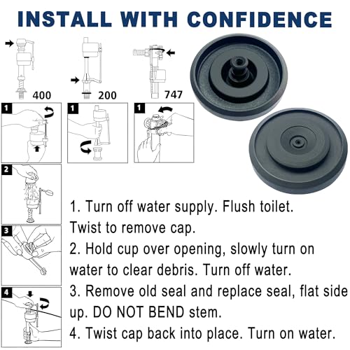 TOHAXPLS 83143 Toilet Fill Valve Seal Replacement Part Compatible with Kohler Toilet Tank Fill Valve Rubber Seal Diaphragm - Durable, Easy DIY Fix (Pack of 2) - Image 3