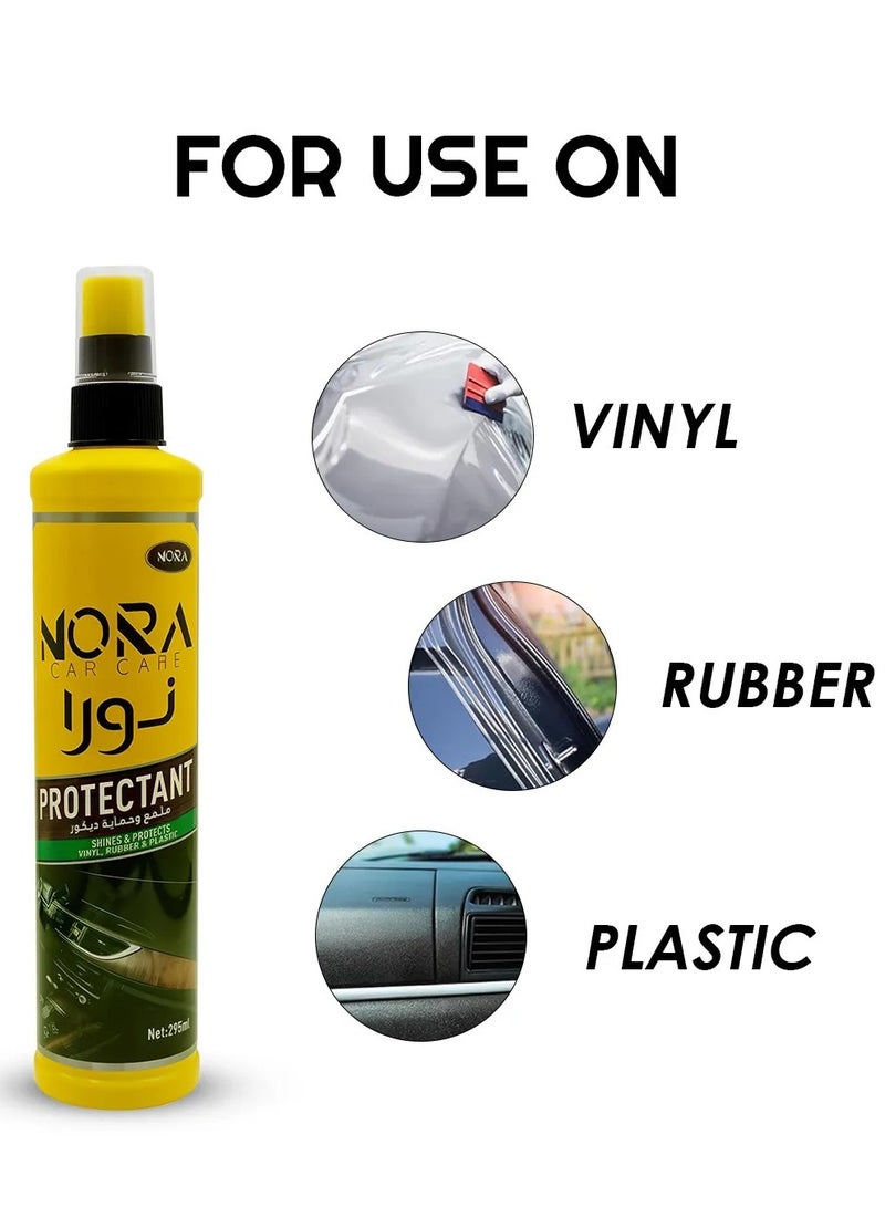 Nora Dashboard and Tire Shine – Ideal for Vinyl, Rubber & Plastic Interior Surfaces – Protects Against Drying, Cracking & UV Rays – Glossy Formula – 295ml  - Image 3