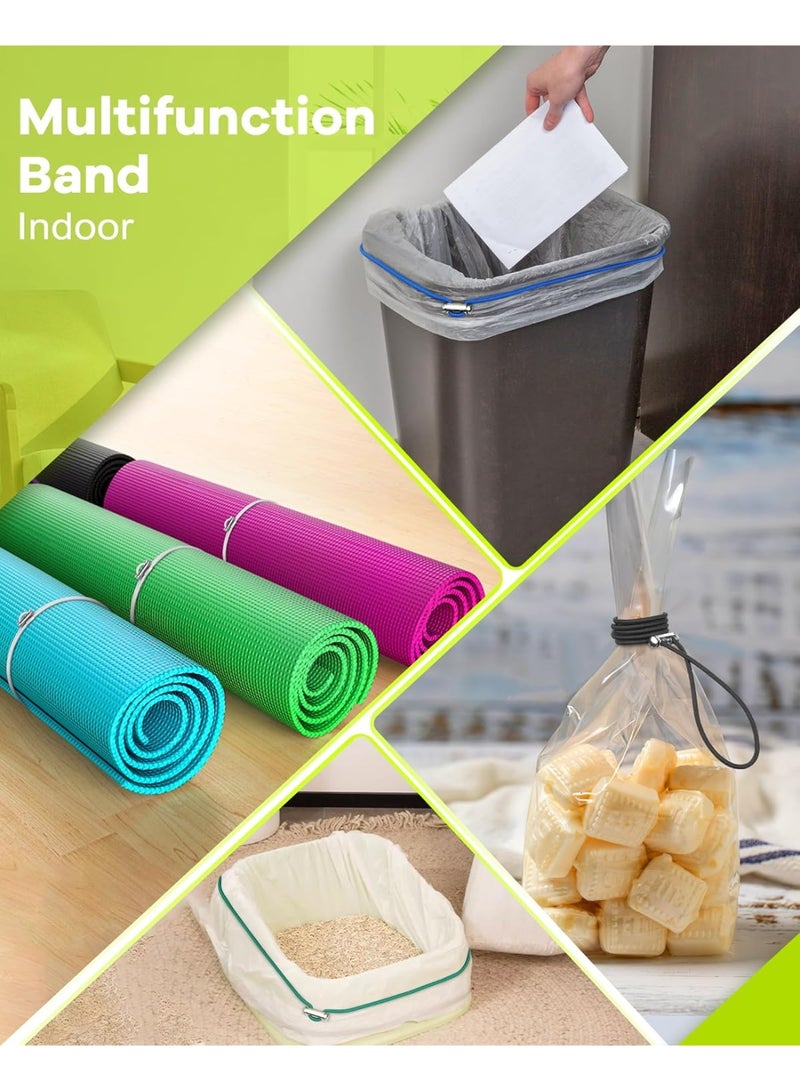 Bukela Garbage Can Bands, Cord Lord Design Adjustable Large Trash Can Rubber Bands Fits 8-33 Gallon Trash Cans Multifunction Bands Litter Box Bands for Kitchen Tables Picnic Party (Black, White, Grey) - Image 5
