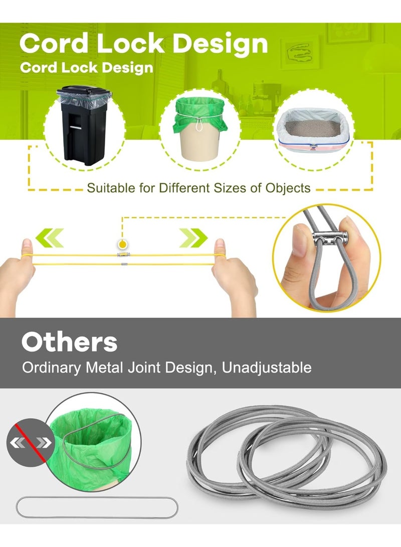 Bukela Garbage Can Bands, Cord Lord Design Adjustable Large Trash Can Rubber Bands Fits 8-33 Gallon Trash Cans Multifunction Bands Litter Box Bands for Kitchen Tables Picnic Party (Black, White, Grey) - Image 4