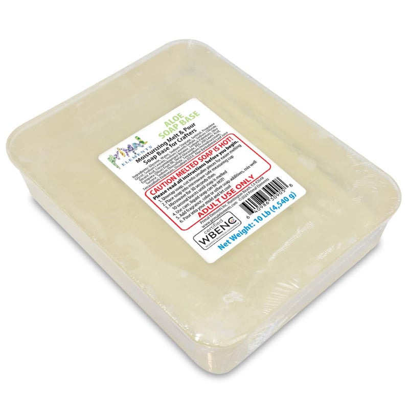 Primal Elements Aloe Soap Base - Moisturizing Melt and Pour Glycerin Soap Base for Crafting and Soap Making, Easy to Cut - 10 Pound - Image 1