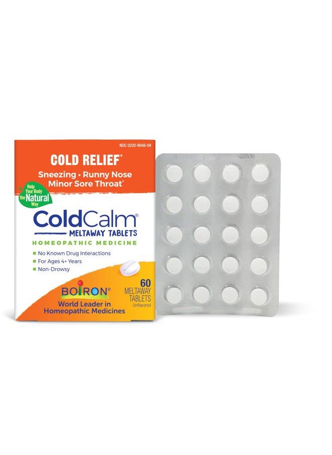 Boiron ColdCalm Tablets for Relief of Common Cold Symptoms Such as Sneezing, Runny Nose, Sore Throat, and Nasal Congestion - Non-Drowsy - 60 Count  - Image 1