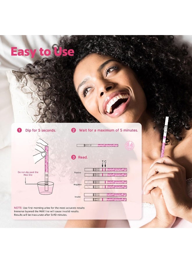 MomMed Ovulation Test Strips(LH60), Fertility Test for Women with 60 Collection Cups, LH Test Strips, OPK Test Strips, High Sensitivity Result for Women Home Testing, Accurate Results in 5 Minutes - Image 3