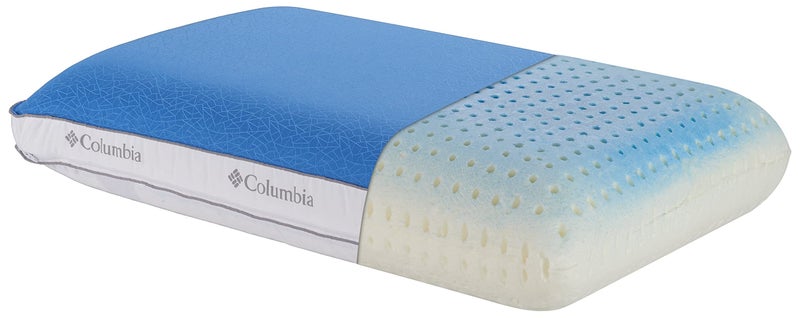 Columbia Columbia Cooling Gel Memory Foam Pillow  Comfortable and Supportive with Cooling  Breathable Features  Removable Washable Cover Queen 
